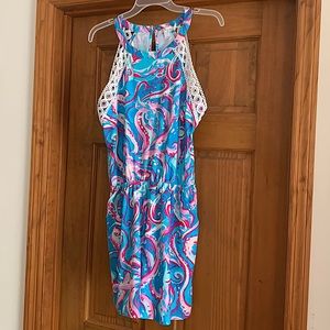 Aryeh multi colored romper with pockets   Size medium  like new